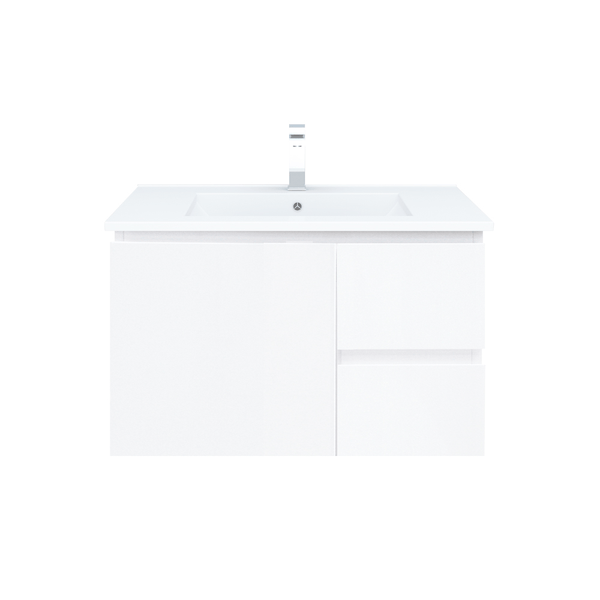 BIANCA 75cm Wall Hung Vanity Cabinet - Right Drawers