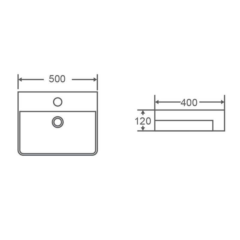 RIFF 50M Semi-Recessed Basin