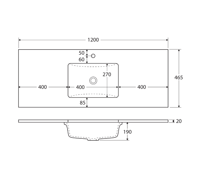 Sarah Crystal Pure Undermount 1200 Amato Satin White Wall-Hung Vanity
