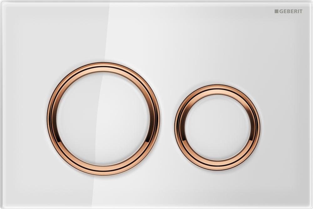 Geberit Sigma 21 Flush Plate Button White, Red Gold Trim