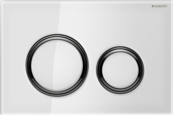 Geberit Sigma 21 Flush Plate Button White, Black Chrome Trim