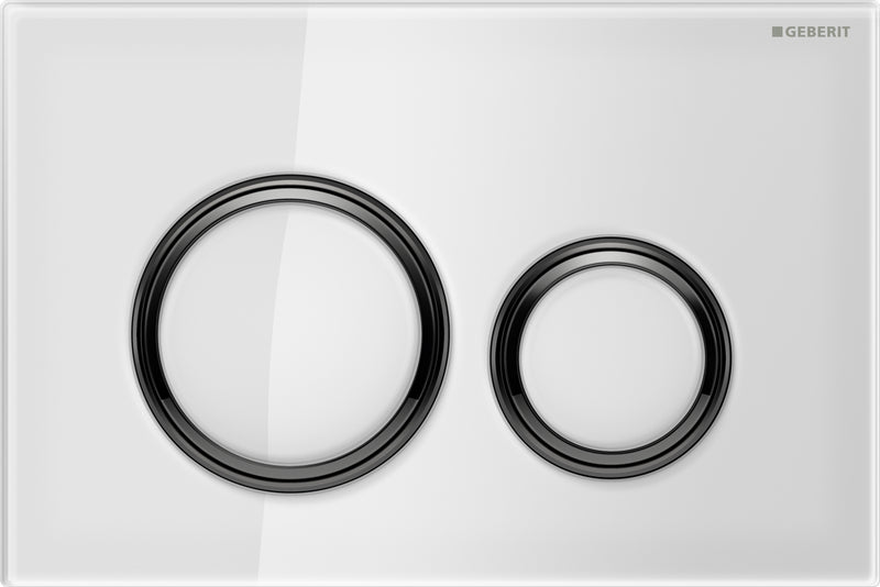 Geberit Sigma 21 Flush Plate Button White, Black Chrome Trim