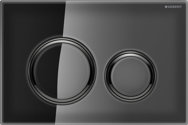 Geberit Sigma 21 Flush Plate Button Black, Black Chrome Trim