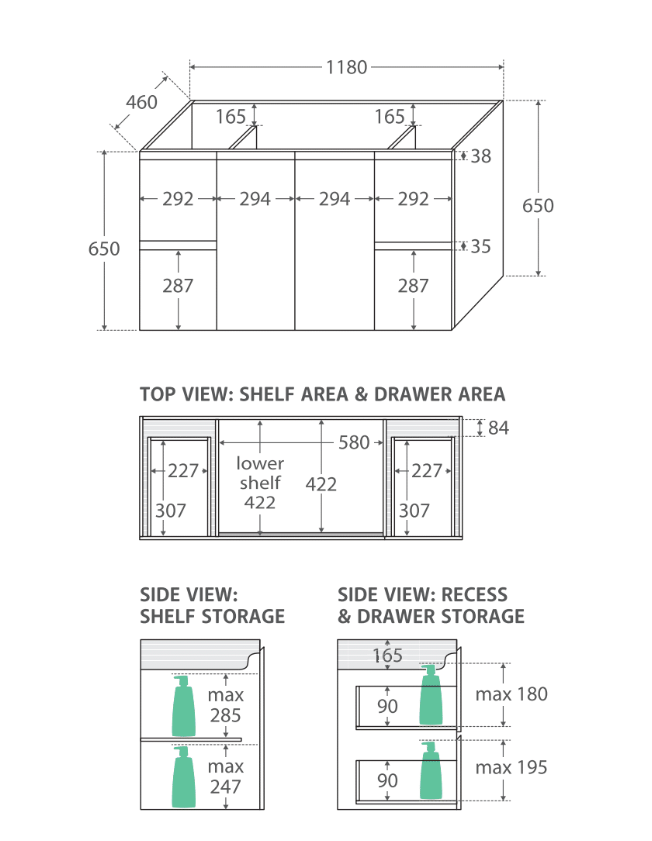 Sarah Bianco Marble Undermount 1200 Edge Scandi Oak Wall-Hung Vanity