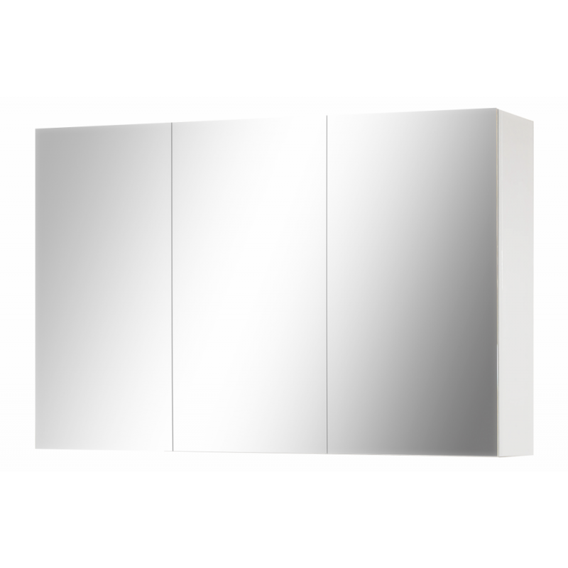 1200Lx750Hx155Dmm Pencil Edge White Shaving Cabinet With Mirror PVC Polyurethane White Tempered Glass Shelves