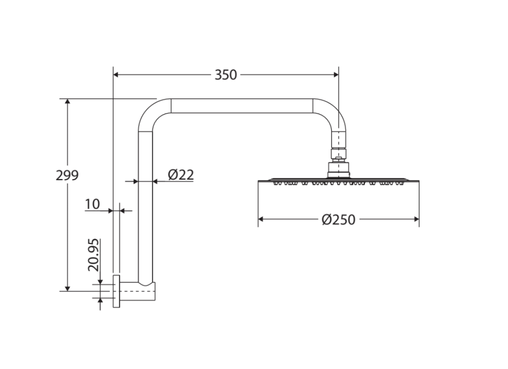Kaya Gooseneck Shower Arm Set, Brushed Nickel
