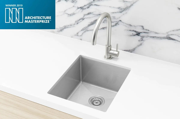 Meir Single Bowl PVD Kitchen Sink 380mm x 440mm - Brushed Nickel