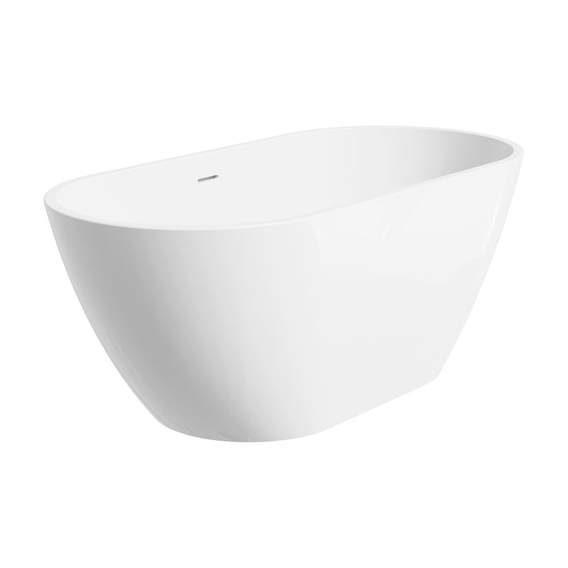 1500mm Freestanding Bathtub Vienna Egg Acrylic Gloss White PREMIUM