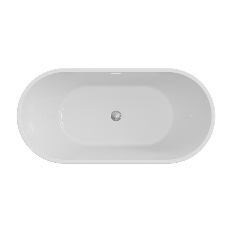 1500mm Freestanding Bathtub Vienna Egg Acrylic Gloss White PREMIUM