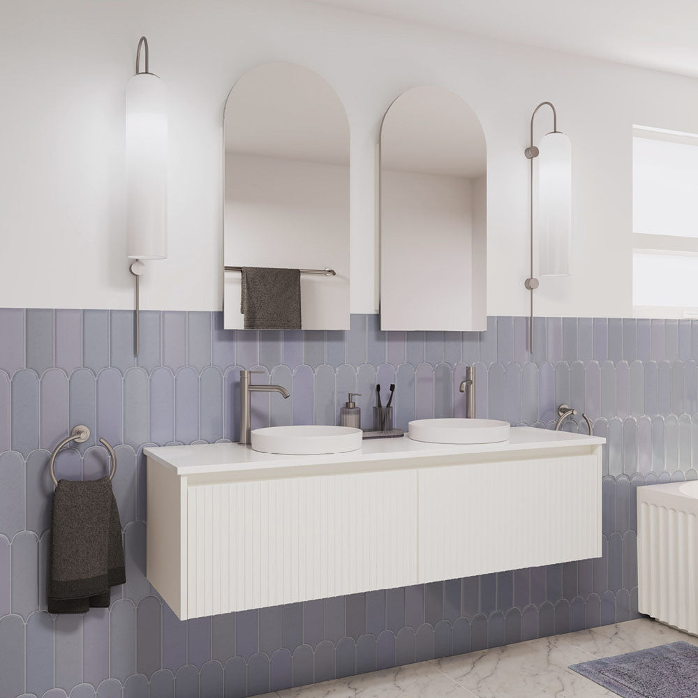 Fienza Alina Groove Satin White 1500 Wall-Hung Cabinet