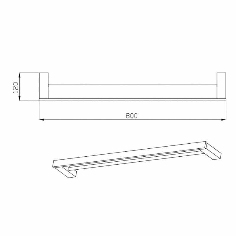 Zen 750mm Double Towel Rail Matt Black