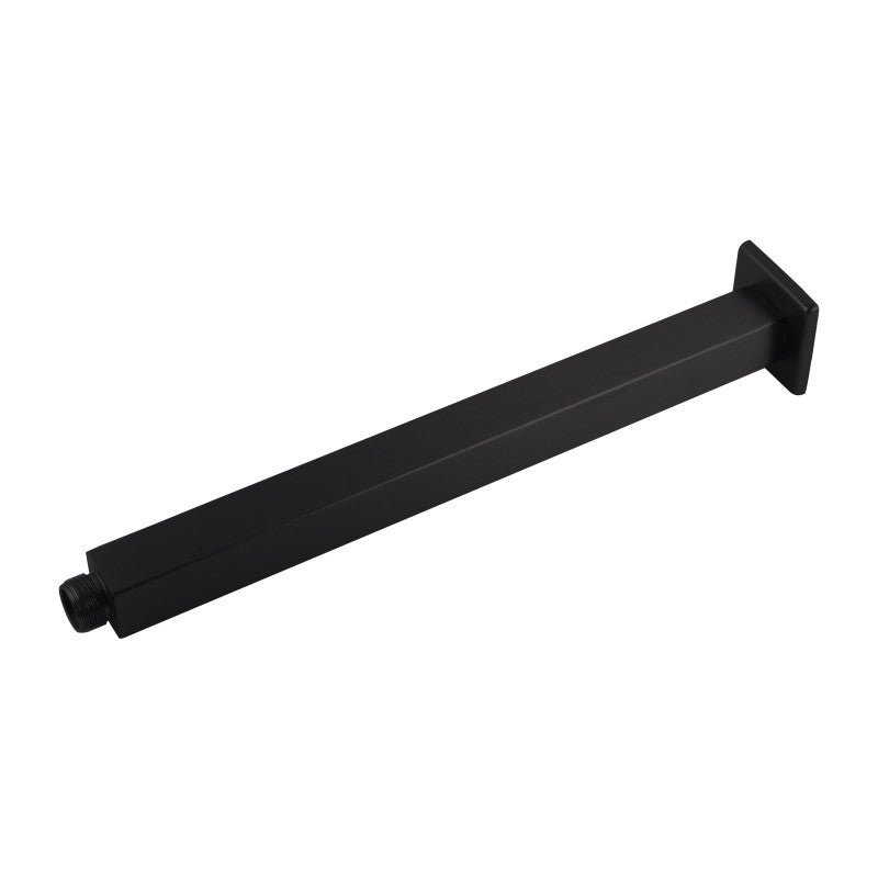 Aquaperla Square Black Ceiling Shower Arm 300mm