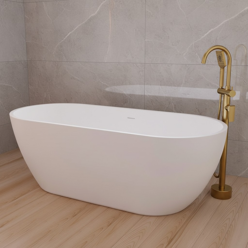 1680mm Freestanding Bathtub Vienna Egg Acrylic Matte White PREMIUM