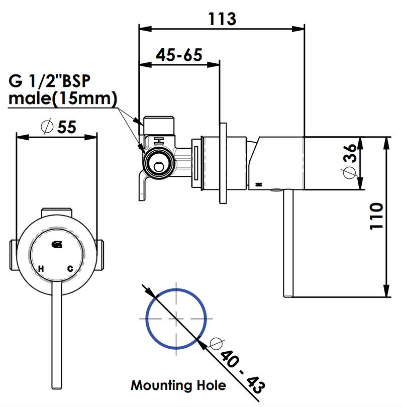 Greens Gisele Shower Mixer - Brushed Brass