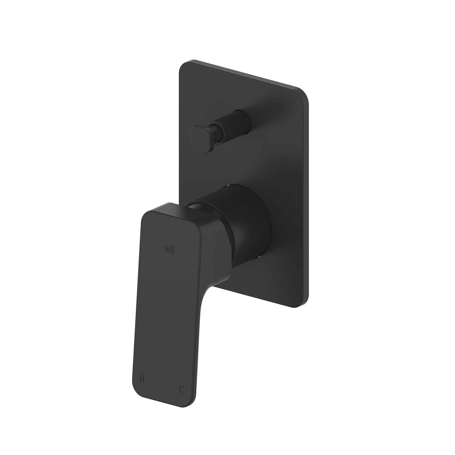 Greens Swept Shower/Bath Diverter Mixer Matte Black