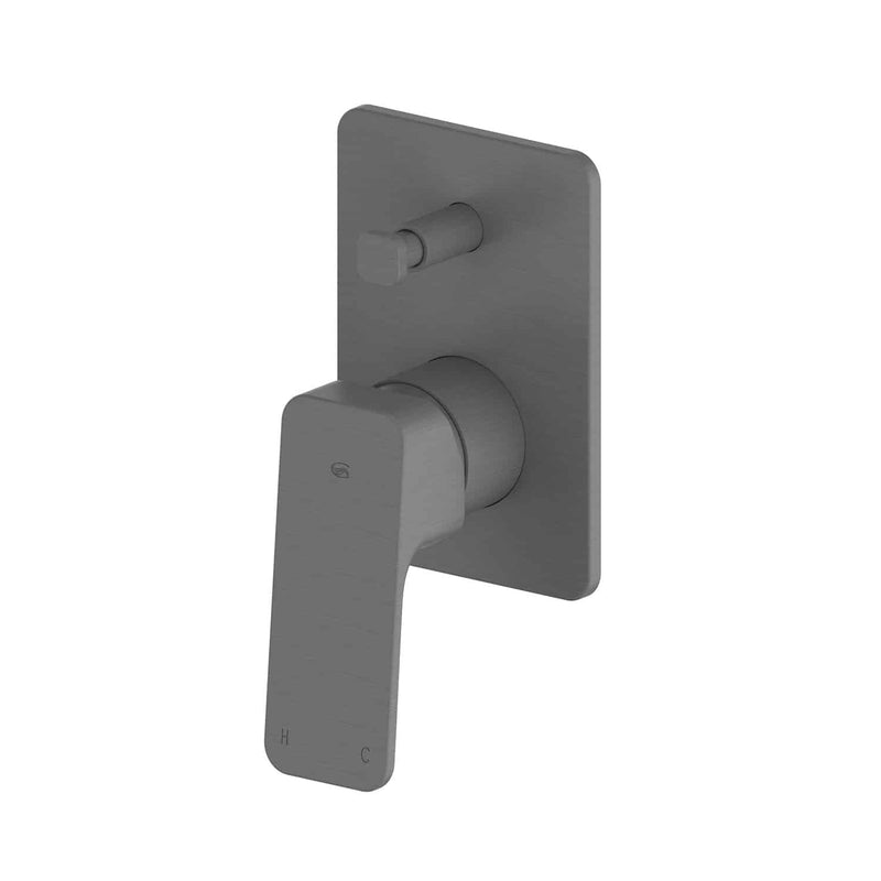 Greens Swept Shower/Bath Diverter Mixer Gunmetal