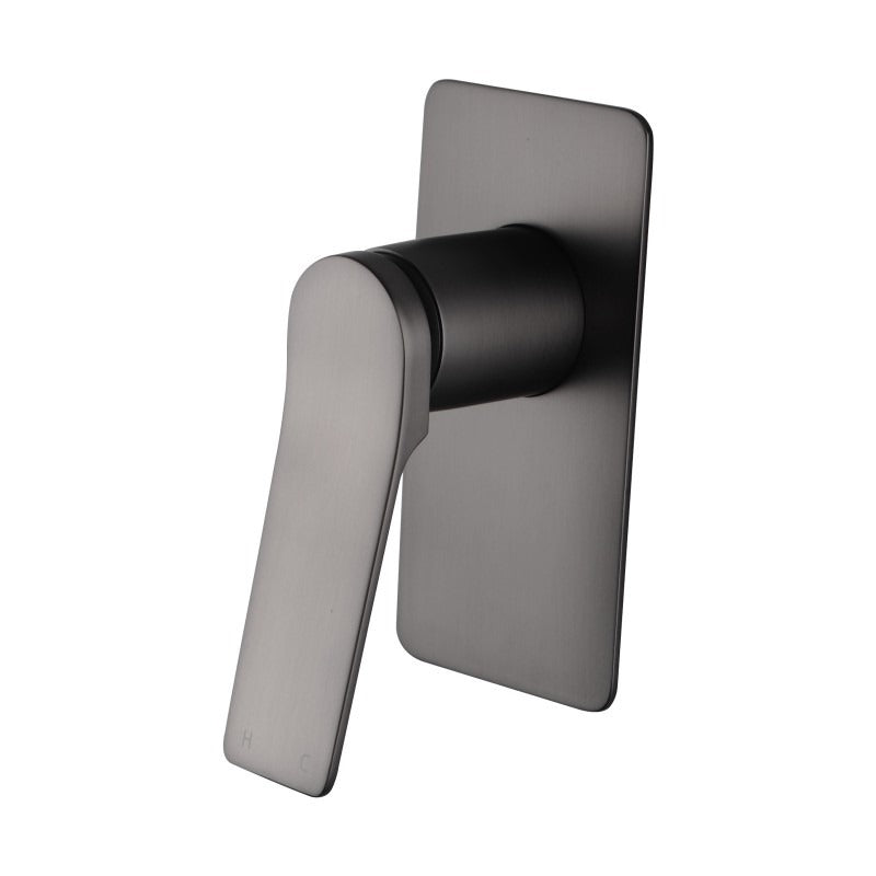 Rumia Brushed Gunmetal Grey Shower Wall Mixer