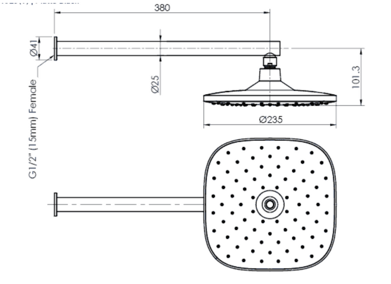 Greens Corban Wall Shower Matte Black