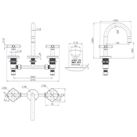 Modern National Cross Handle Ryker Basin Set 1/4 Turn - Matte Black
