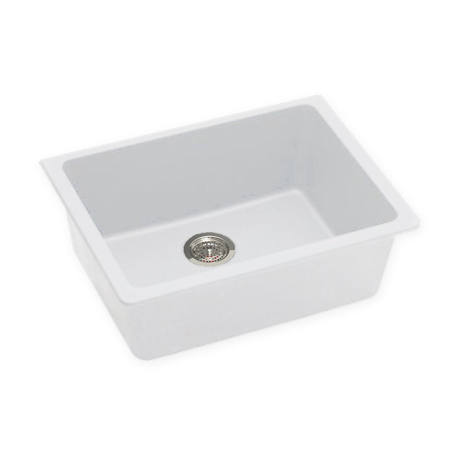 635x470mm White Granite Undermount Kitchen Sink Single Bowl