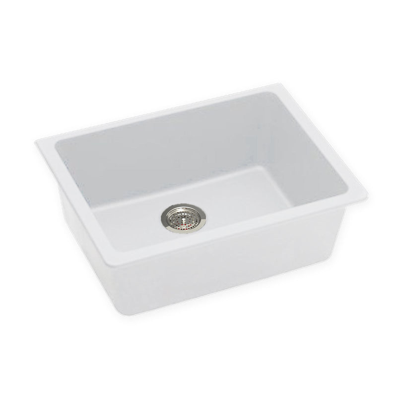 635x470mm White Granite Undermount Kitchen Sink Single Bowl