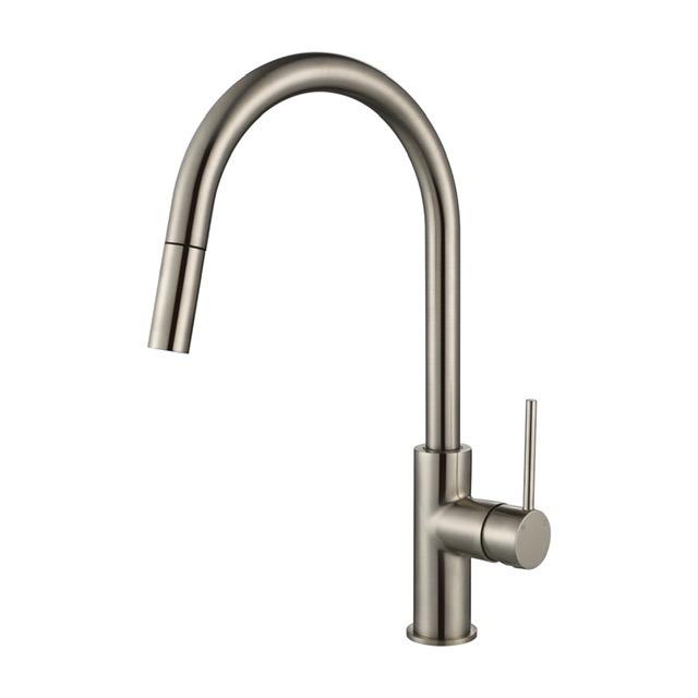 Modern National Star Mini Pull Out Kitchen Mixer Warm Brushed Nickel
