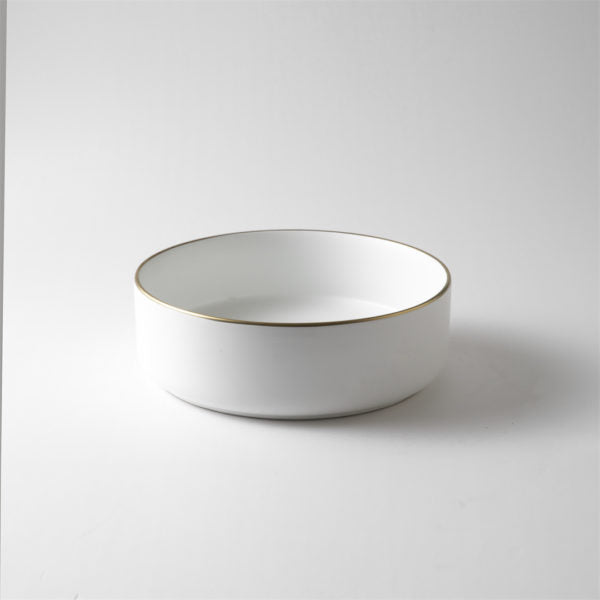 Ovia Scarlet 360mm Matte White Basin With Gold Trim