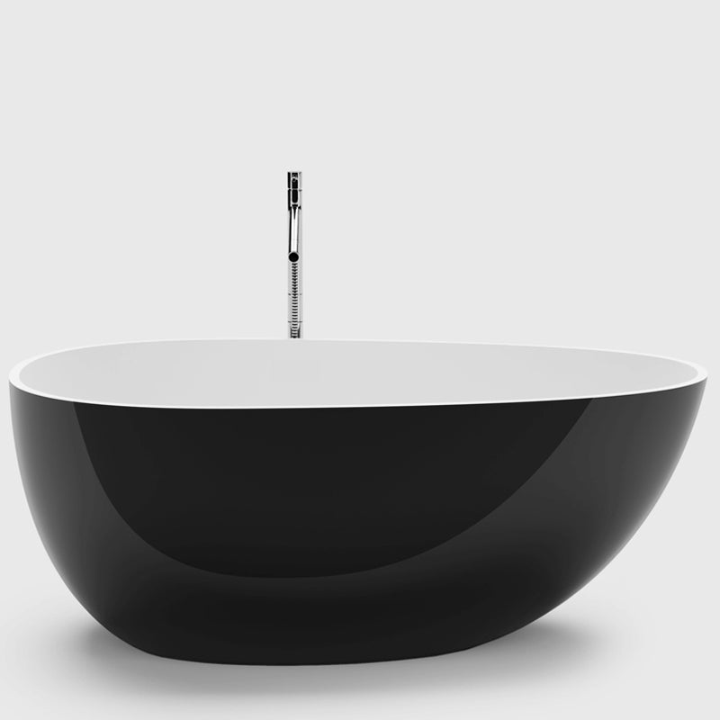 1690x775x585mm Veda Freestanding Acrylic Black & White Bathtub Slim Edge