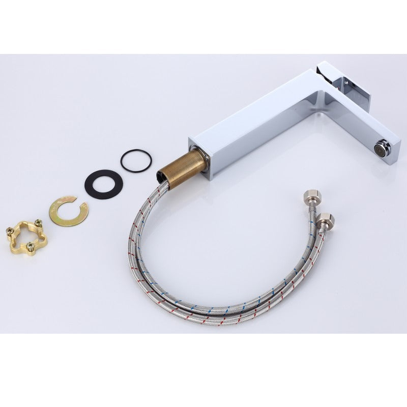 Ottimo Solid Brass Square Chrome Tall Basin Mixer Tap Vanity Tap Bench Top