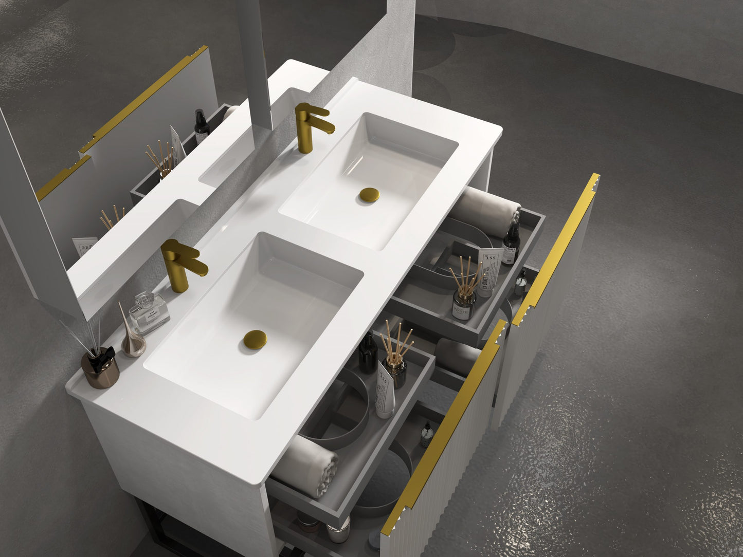 1200mm Ashtone Wall Hung Matte White Cabinet Only