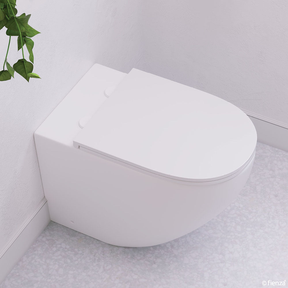 Matte White Seat Hinge Covers for Slim Seats