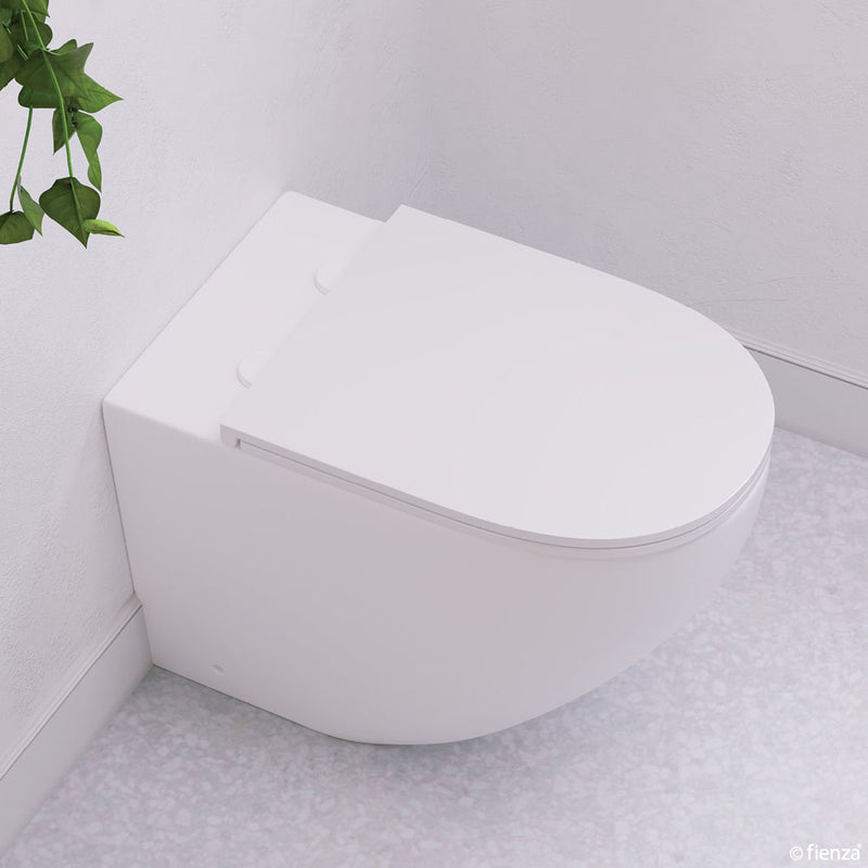 Matte White Seat Hinge Covers for Slim Seats