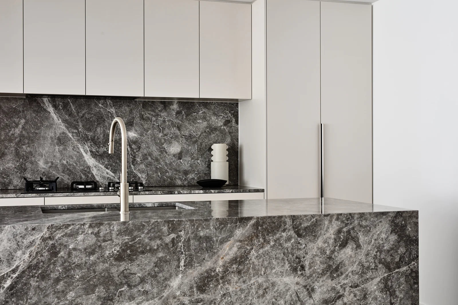 Meir Round Piccola Pull Out Kitchen Mixer Tap PVD Brushed Nickel