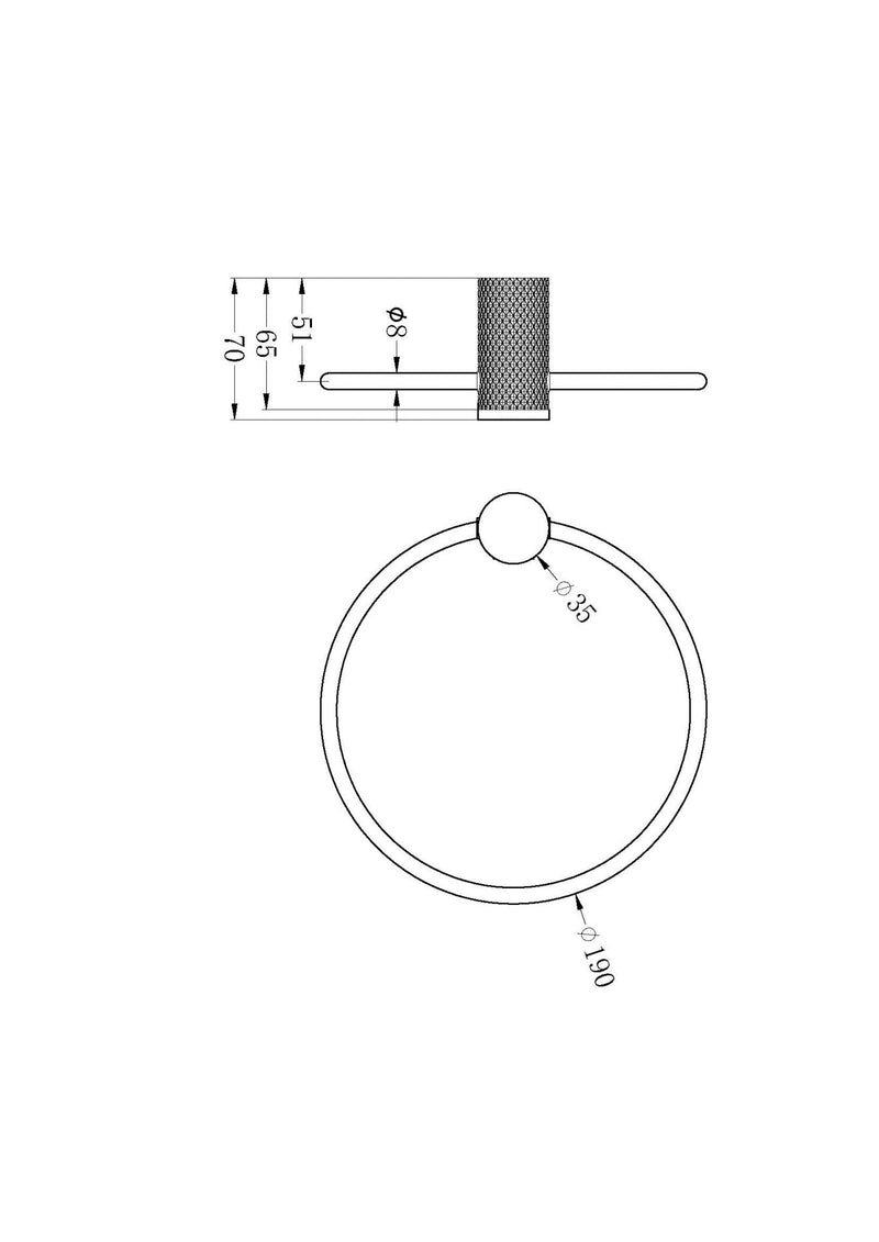 Nero Opal Graphite Gun Metal Towel Ring