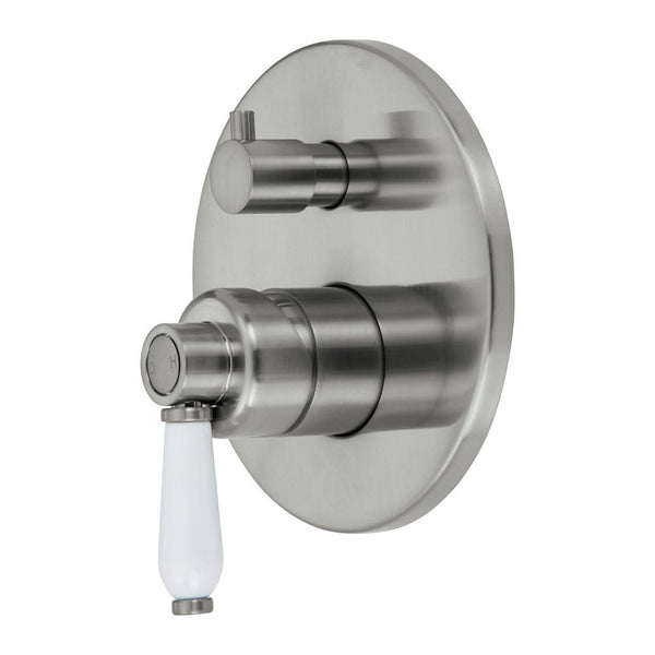 Fienza Eleanor Wall Mixer Diverter - Brushed Nickel/Ceramic