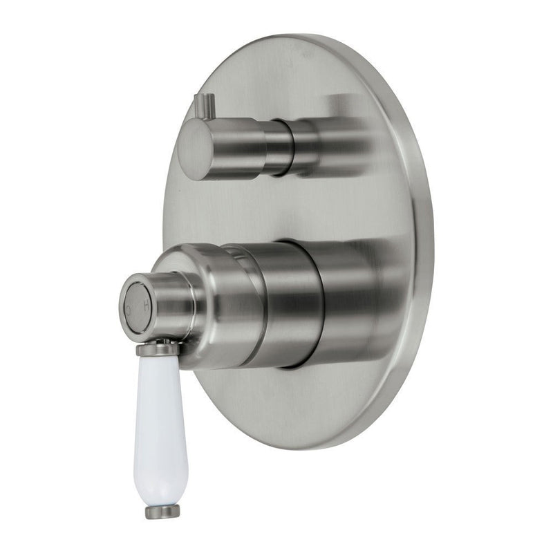 Fienza Eleanor Wall Mixer Diverter - Brushed Nickel/Ceramic