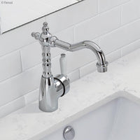 Fienza Eleanor Shepherds Crook Basin Mixer - Chrome/Ceramic