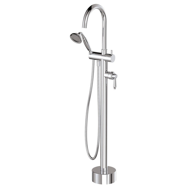 Fienza Eleanor Floor Mixer & Shower, Chrome / Chrome
