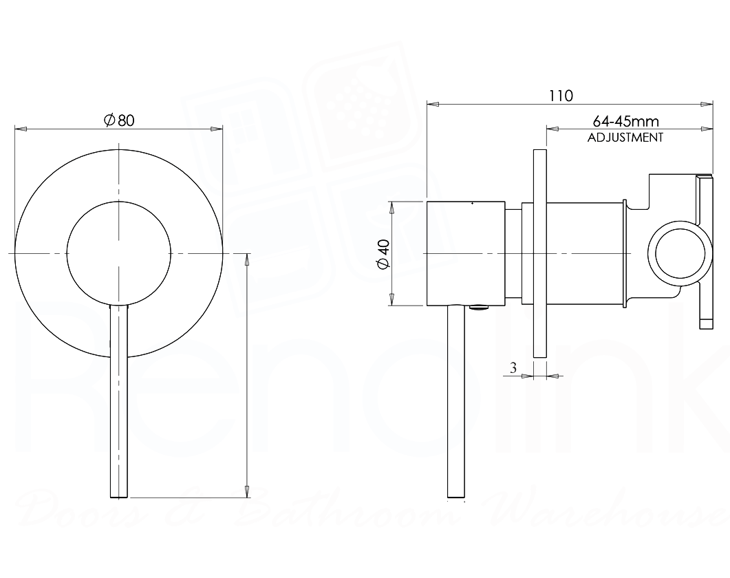 Chloe Round Matte Black Bathroom Package
