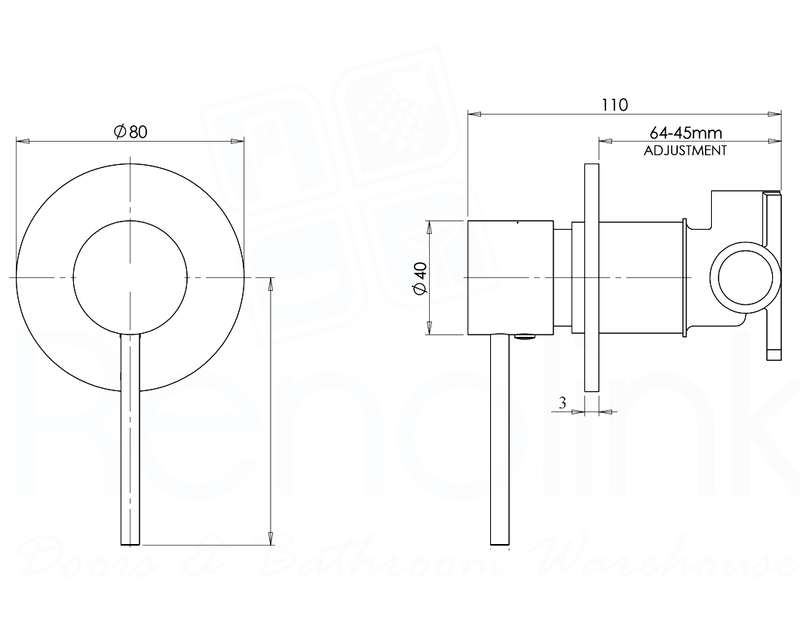 Chloe Round Matte Black Bathroom Package