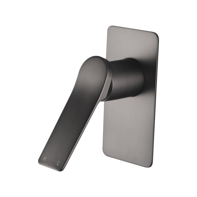 Rumia Brushed Gunmetal Grey Shower Wall Mixer