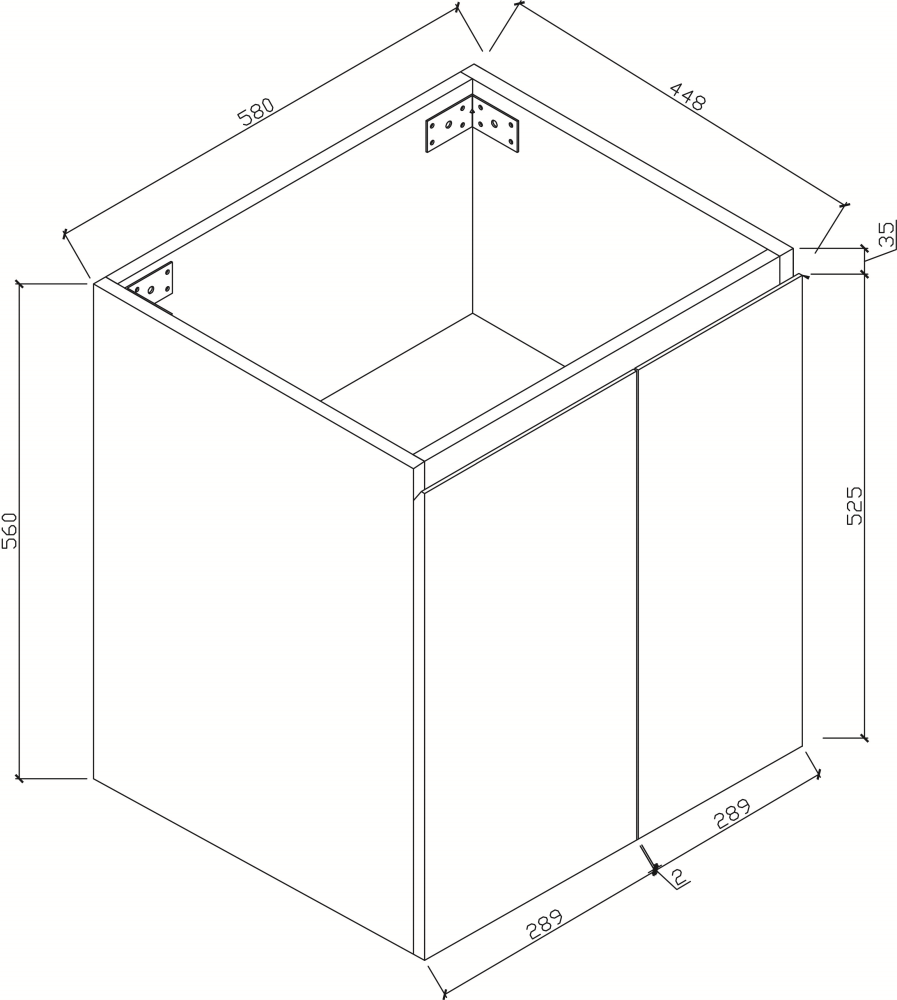 BIANCA 60cm Wall Hung Vanity Cabinet with Ceramic Top