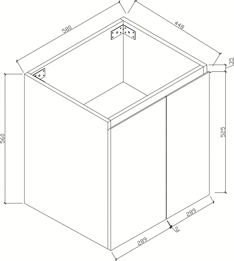 BIANCA 60cm Wall Hung Vanity Cabinet with Ceramic Top