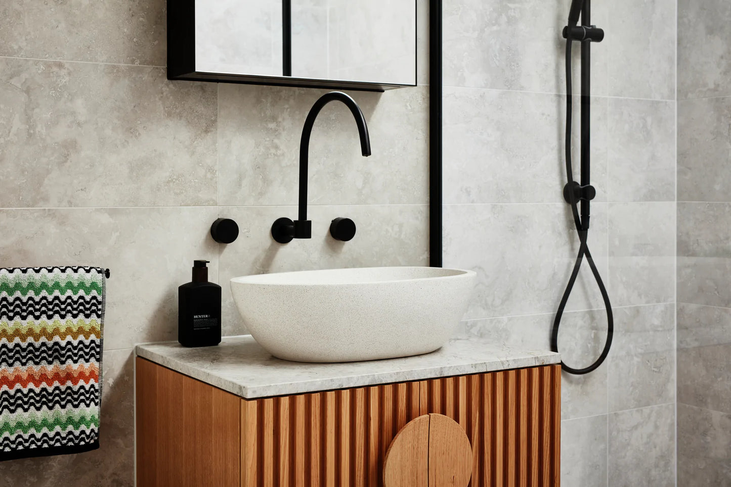 Meir Round High-Rise Swivel Wall Spout Matte Black