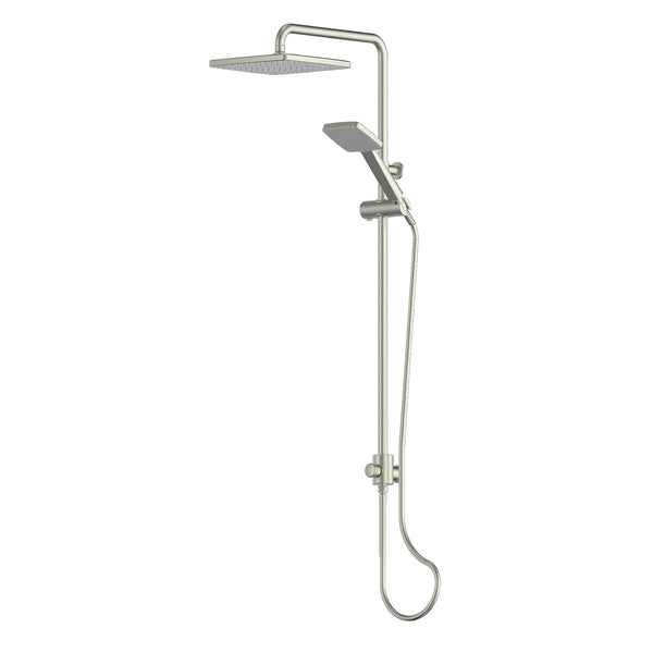 Greens Glide Syntra RainBoost® Twin Rail Shower Brushed Nickel