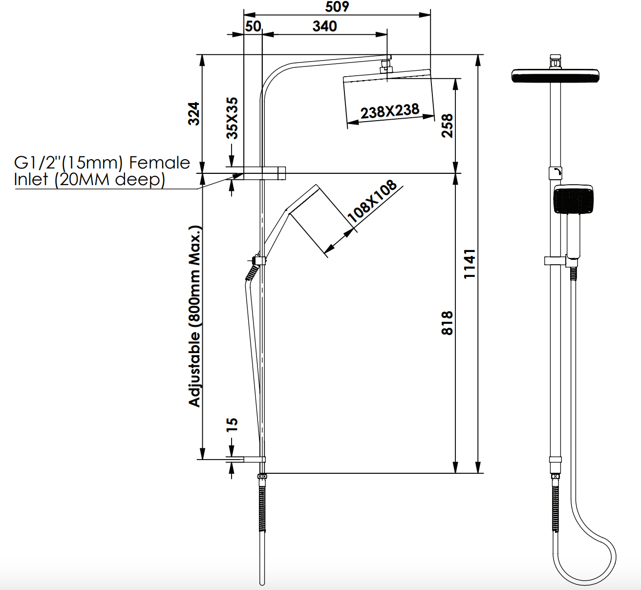 Greens Glide Syntra RainBoost® Twin Rail Shower Chrome