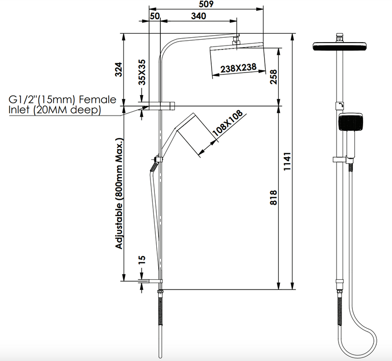 Greens Glide Syntra RainBoost® Twin Rail Shower Chrome