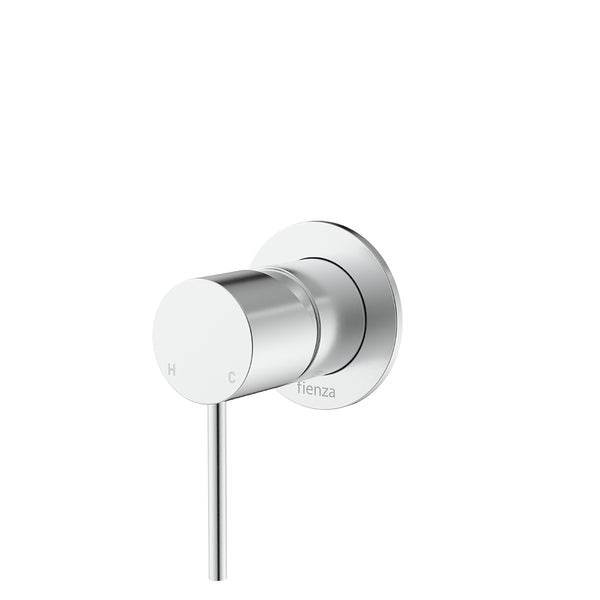 Fienza Kaya Outdoor Living Wall Mixer, Round Plate, Brushed Stainless Steel