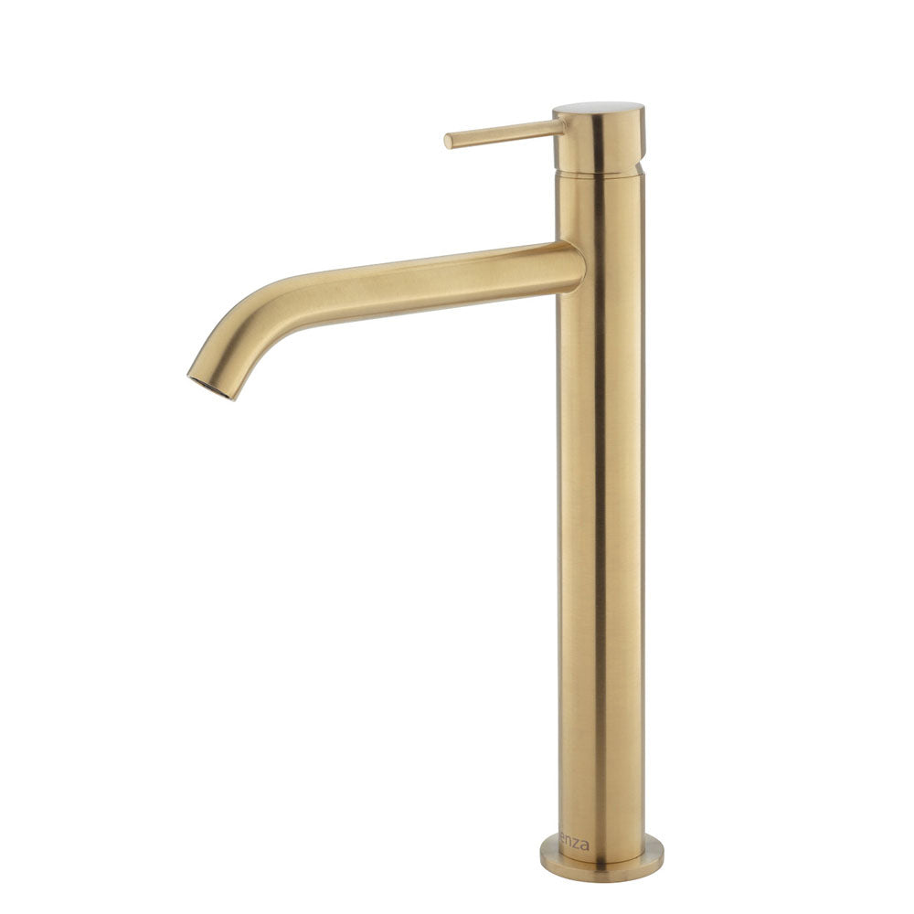 Fienza Kaya Tall Basin Mixer Urban Brass Gold