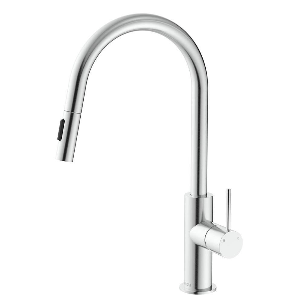 Fienza Kaya Outdoor Living Pull-Out Sink Mixer, Brushed Stainless Steel